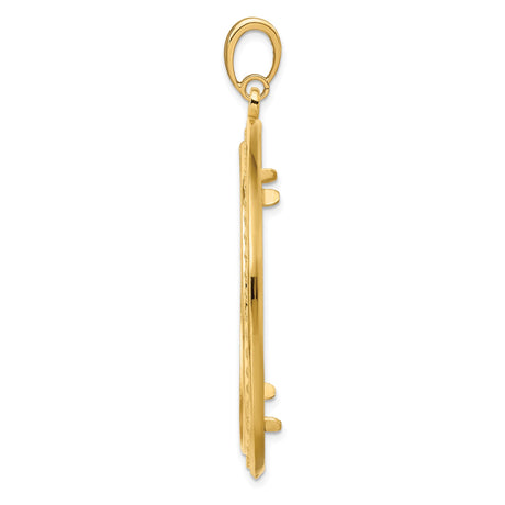 39.5 mm 14k Yellow Gold coin bezel pendant — alternate view