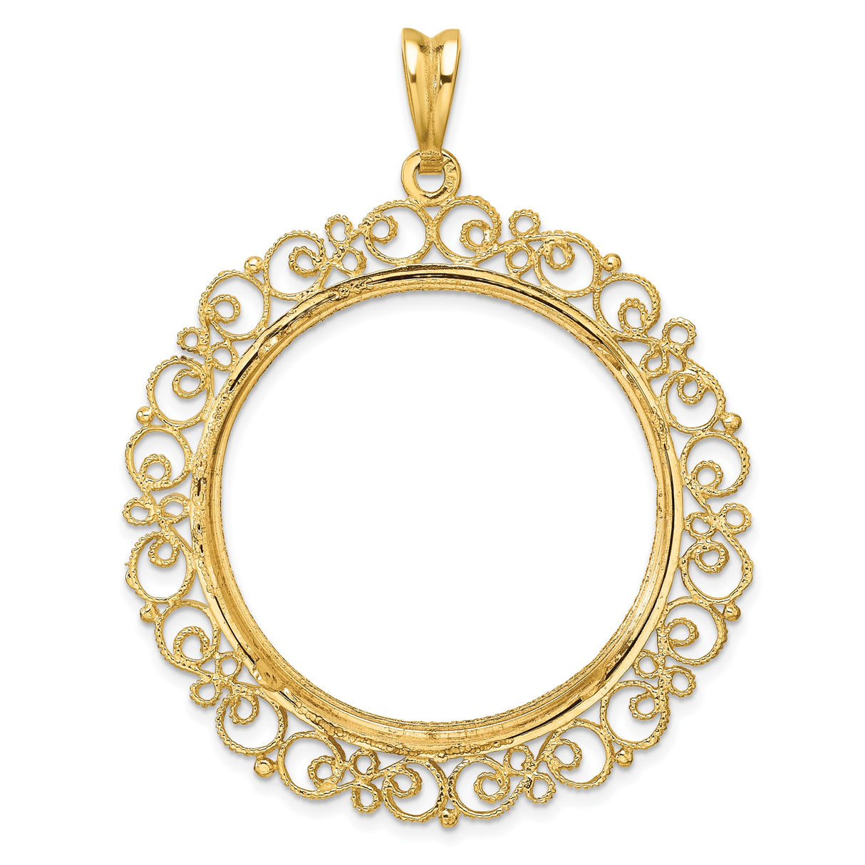 14k Yellow Gold coin bezel for US $100 American Eagle Platinum — additional image