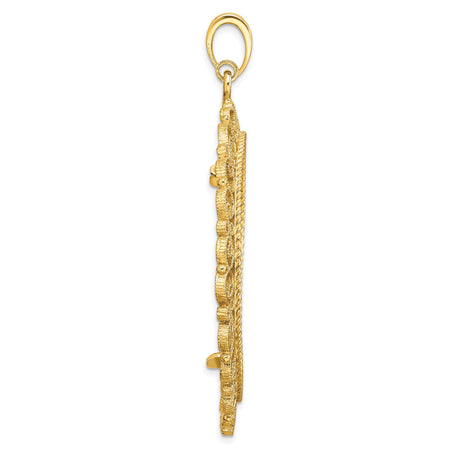 39.5 mm 14k Yellow Gold coin bezel pendant — alternate view