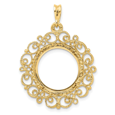 14k Yellow Gold coin bezel for Australian $15 Kangaroo — additional image