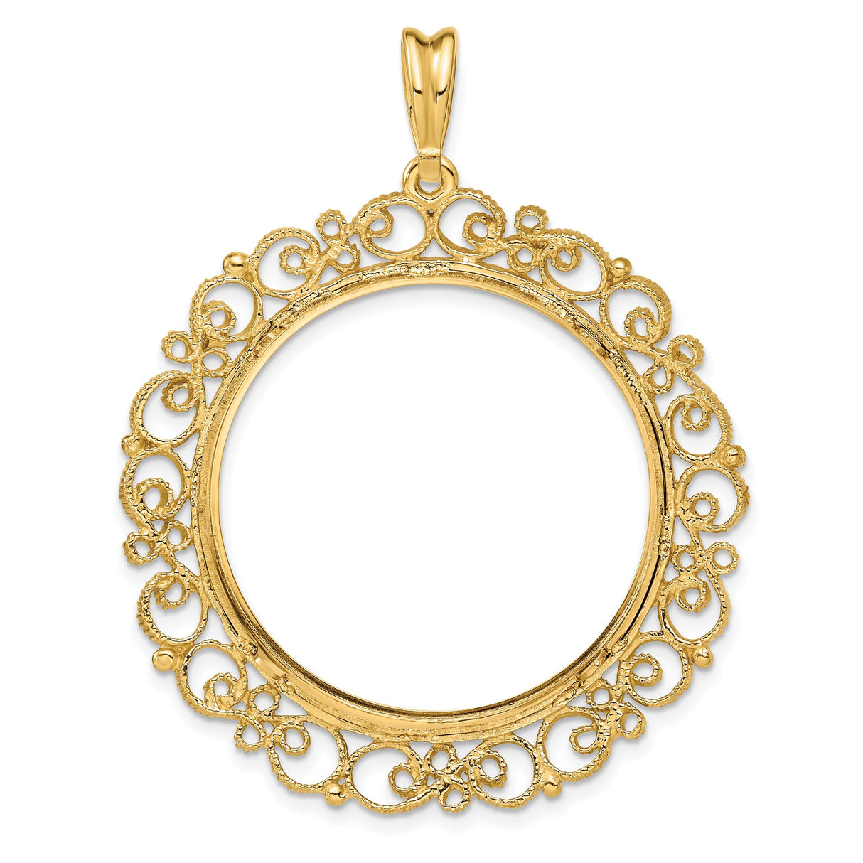 14k Yellow Gold coin bezel for Isle of Man 1/2 Crown Cat — additional image