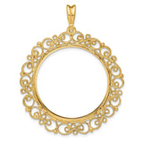 14k Yellow Gold coin bezel for Isle of Man 1/2 Crown Cat — additional image