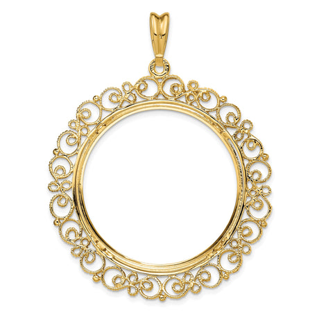 14k Yellow Gold coin bezel for Australian $100 Lunar Series 1 — additional image