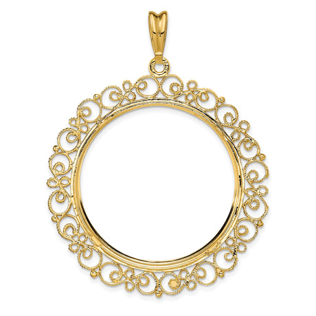 14k Yellow Gold coin bezel for Isle of Man 1 Crown Cat — additional image