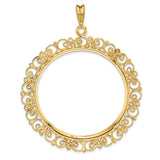 39.5 mm 14k Yellow Gold coin bezel pendant — additional image