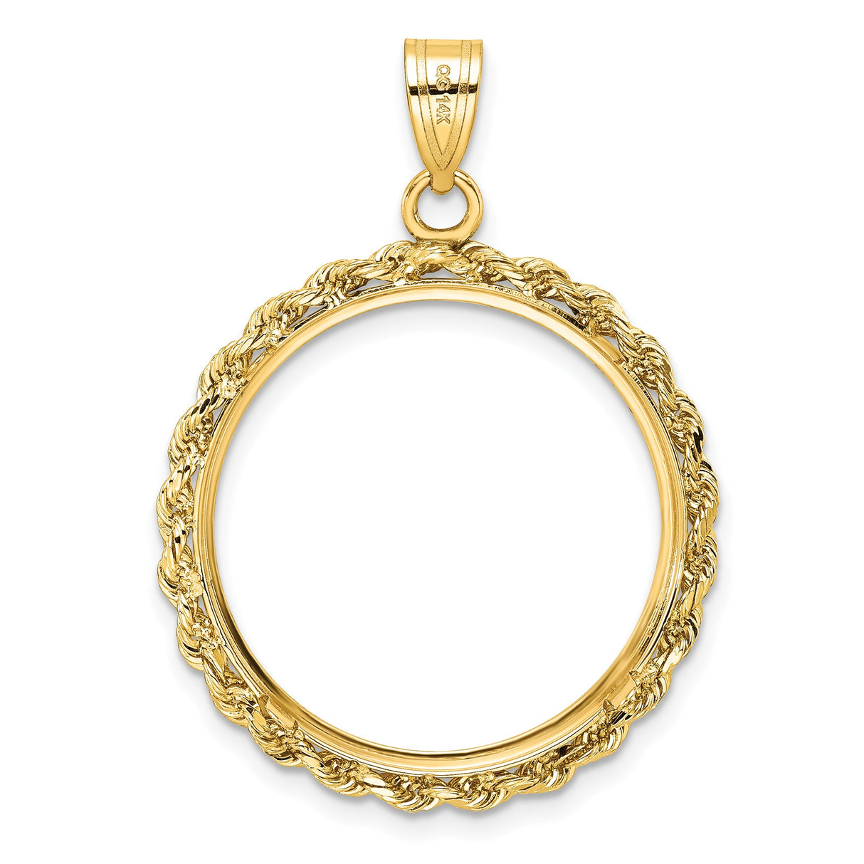 14k Yellow Gold coin bezel for US $50 American Eagle Platinum — additional image