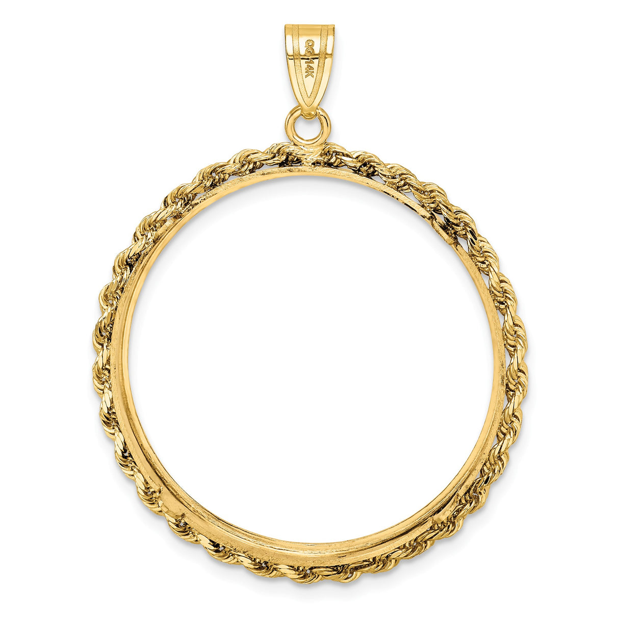 14k Yellow Gold coin bezel for Isle of Man 1/2 Crown Cat — additional image