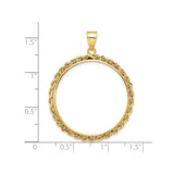 Isle of Man 1/2 oz Gold Cat Coin Bezel Pendant Prong Set Knotted Rope in 14k Yellow Gold