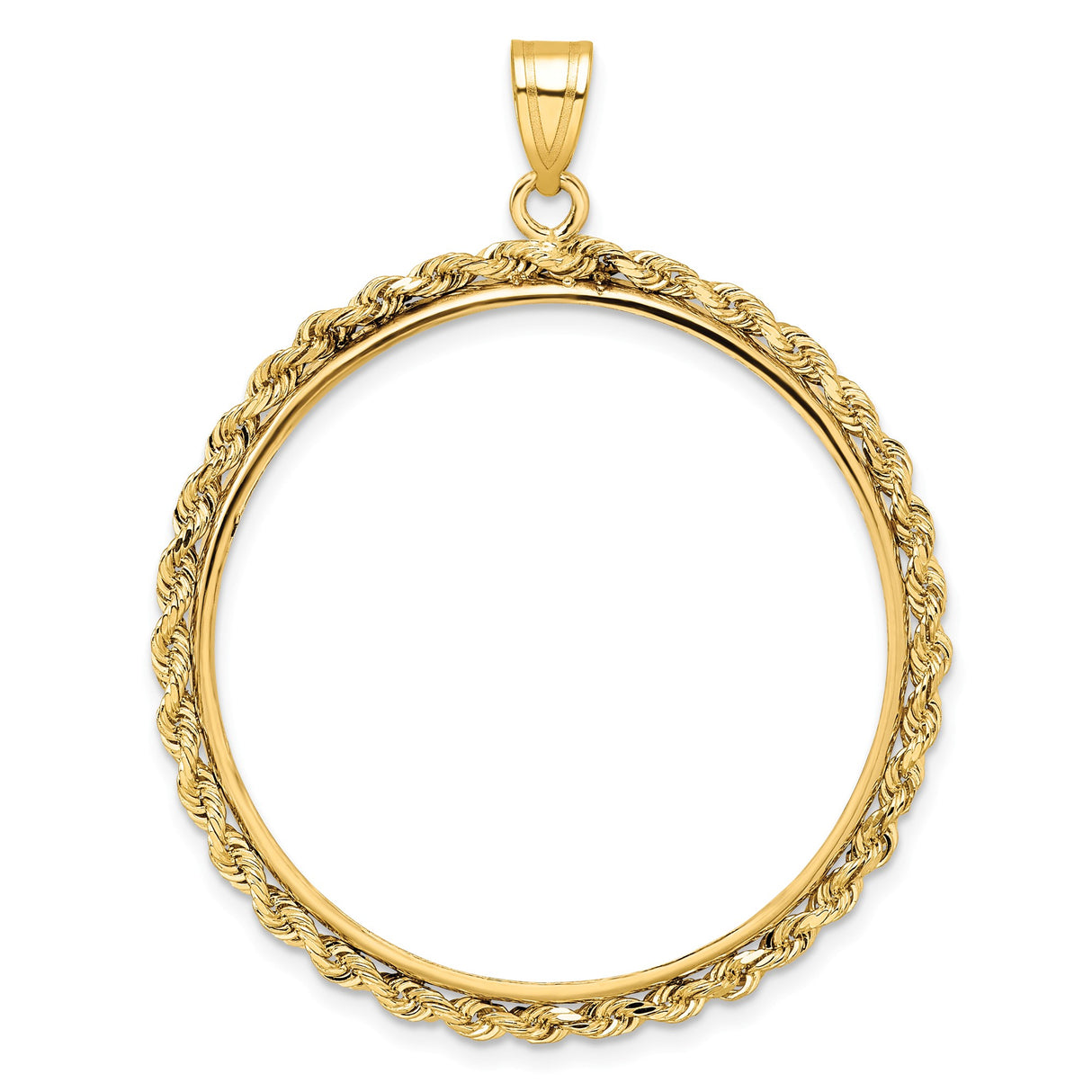 Australian 1 oz Platinum Koala $100 Coin Bezel Pendant Prong Set Knotted Rope in 14k Yellow Gold