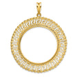 Australian 1 oz Gold Lunar $100 Coin Series 3 Coin Bezel Pendant Prong Set Diamond-Cut Greek Key Rope in 14k Yellow Gold