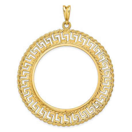 37 mm 14k Yellow Gold coin bezel pendant — additional image