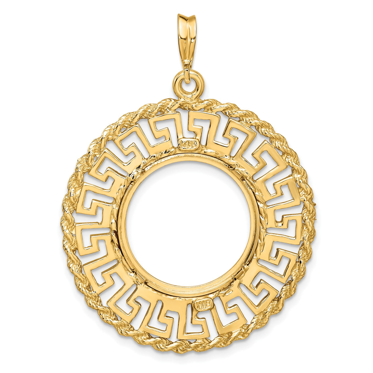 14k Yellow Gold coin bezel for Isle of Man Cat — additional image