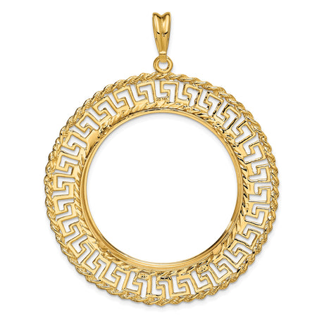 14k Yellow Gold coin bezel for Isle of Man 1 Crown Cat — additional image