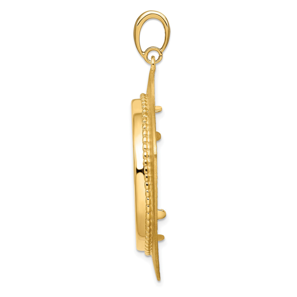 14k Yellow Gold coin bezel for Isle of Man 1/2 Crown Cat — alternate view