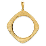 14k Yellow Gold coin bezel for Isle of Man 1/2 Crown Cat — additional image