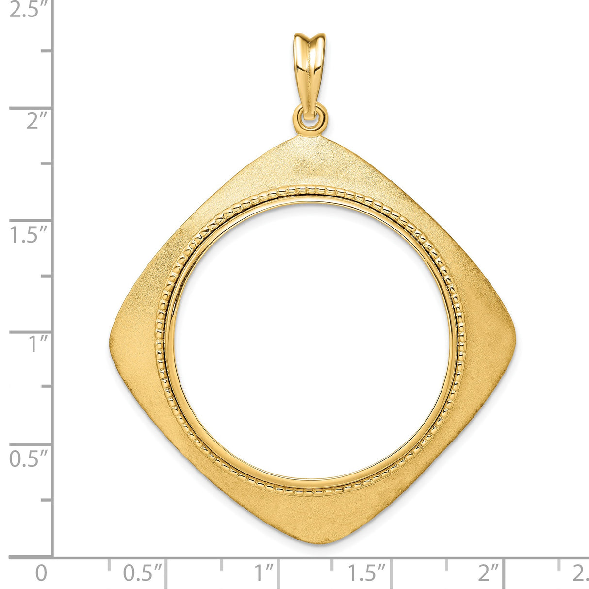 US 1 oz Platinum American Eagle $100 Coin Bezel Pendant Prong Set Textured Square Frame in 14k Yellow Gold