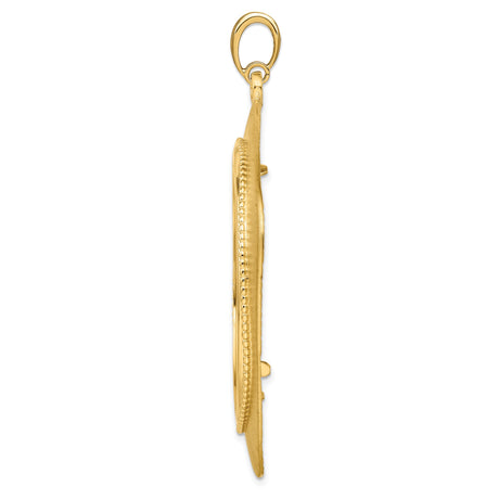 39.5 mm 14k Yellow Gold coin bezel pendant — alternate view