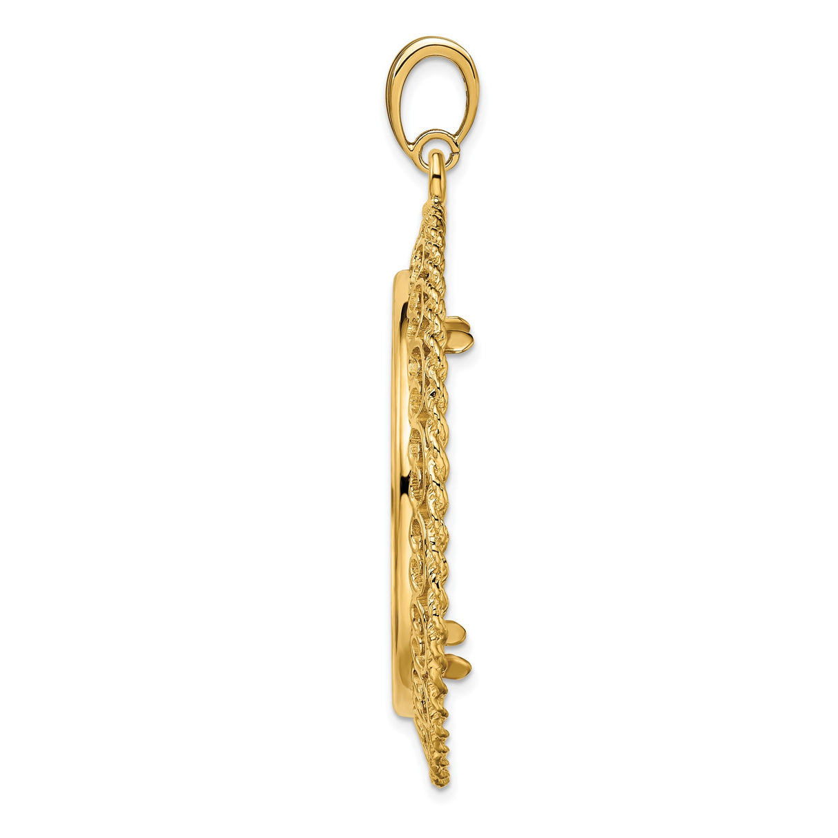 14k Yellow Gold coin bezel for Isle of Man 1 Crown Cat — alternate view