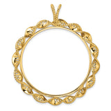 39.5 mm 14k Yellow Gold coin bezel pendant — additional image