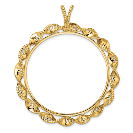 39.5 mm 14k Yellow Gold coin bezel pendant — additional image