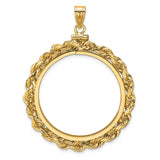 14k Yellow Gold coin bezel for Isle of Man 1/2 Crown Cat — additional image