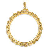 39.5 mm 14k Yellow Gold coin bezel pendant — additional image