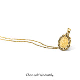 Isle of Man 1/10 oz Gold Cat Coin Bezel Pendant Screw Top Large Knotted Rope in 14k Yellow Gold