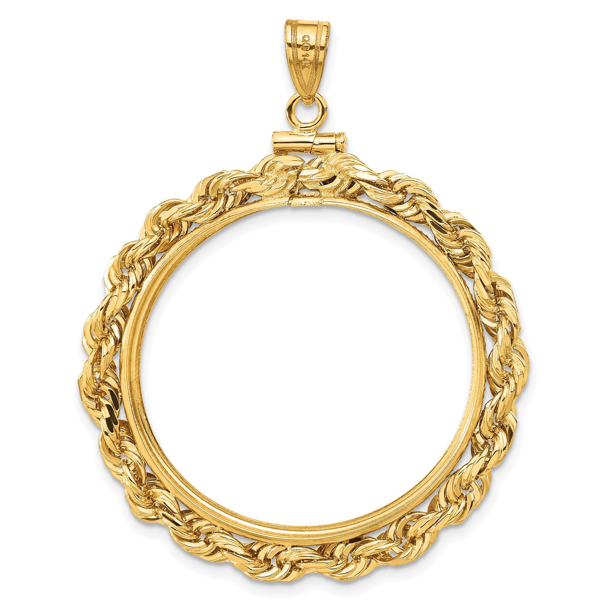 14k Yellow Gold coin bezel for Isle of Man 1/2 Crown Cat — additional image