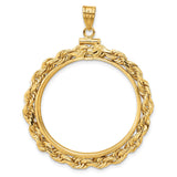 14k Yellow Gold coin bezel for Isle of Man 1/2 Crown Cat — additional image