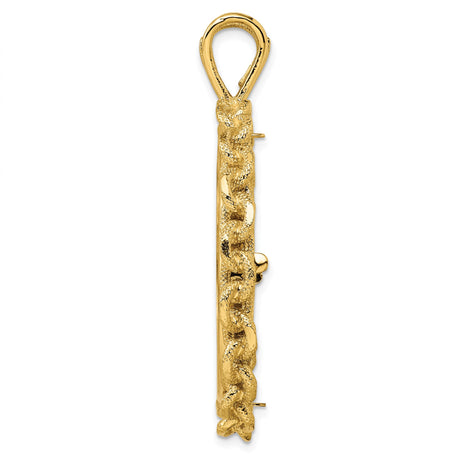 14k Yellow Gold coin bezel for Isle of Man 1 Crown Cat — alternate view