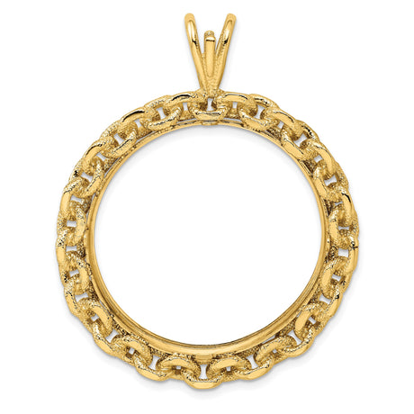 14k Yellow Gold coin bezel for Isle of Man 1 Crown Cat — additional image