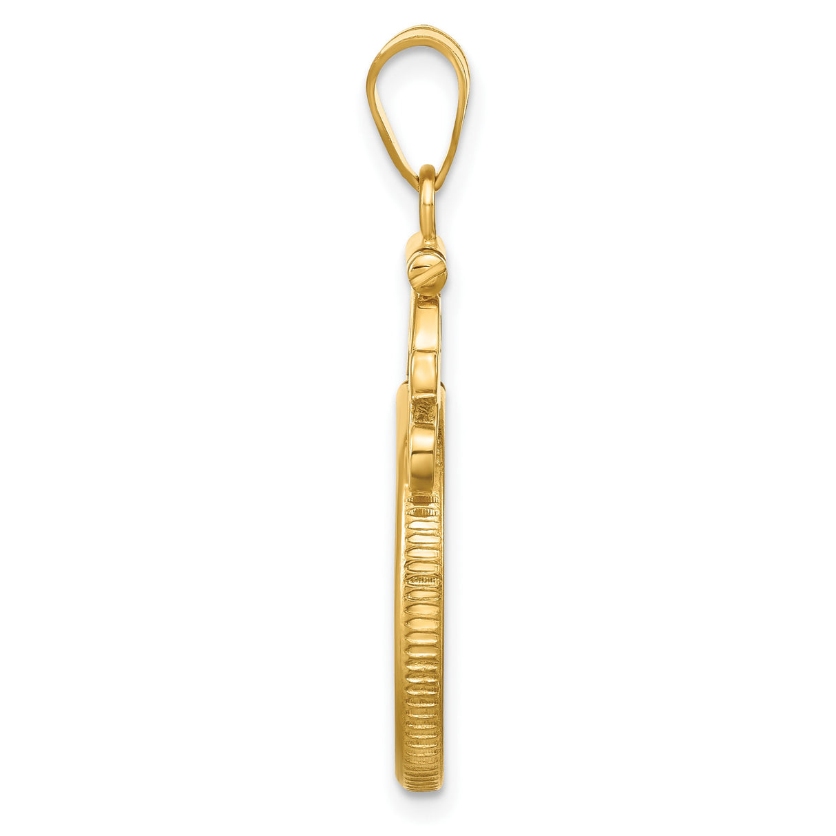 14k Yellow Gold coin bezel for Isle of Man Cat — alternate view