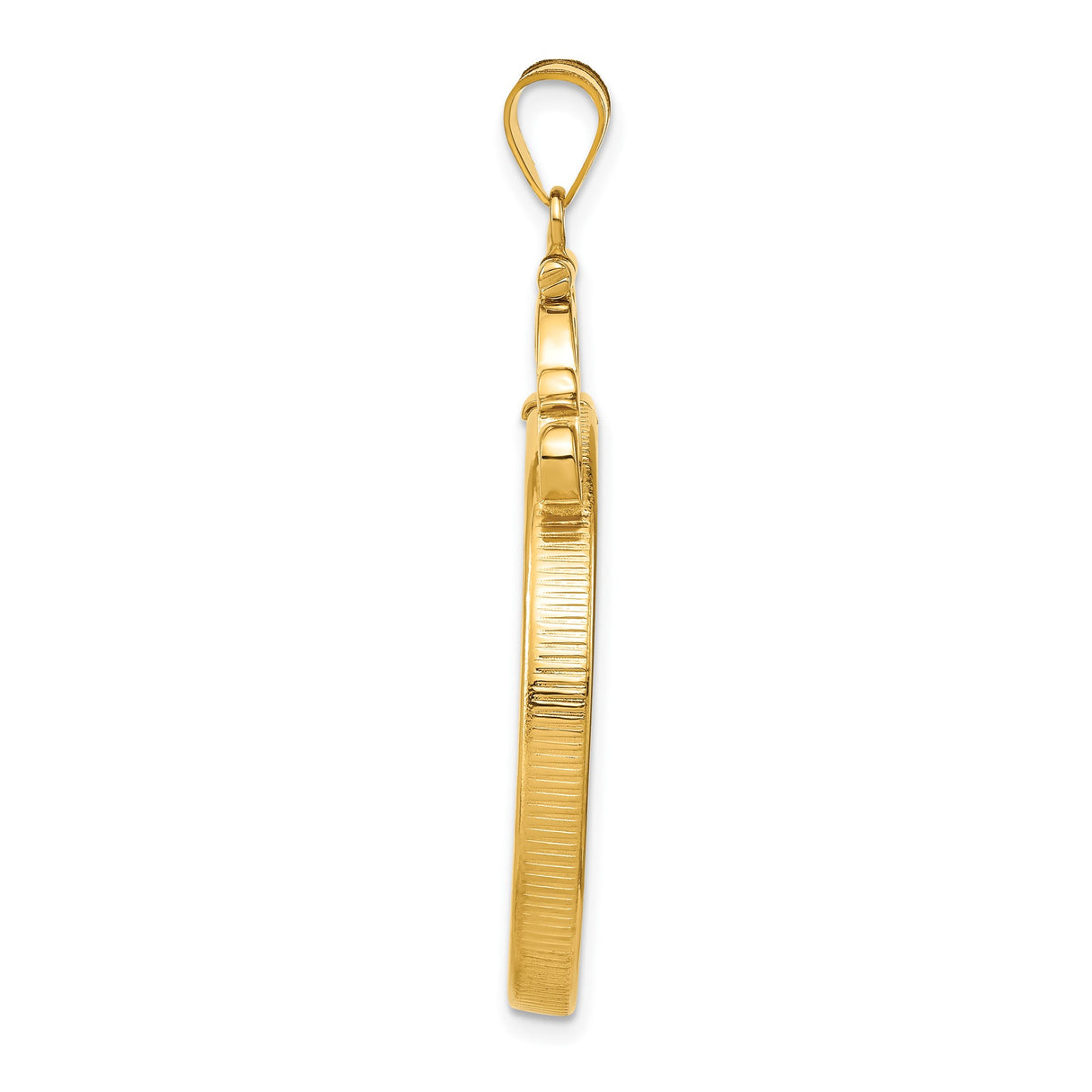 14k Yellow Gold coin bezel for Isle of Man 1/2 Crown Cat — alternate view