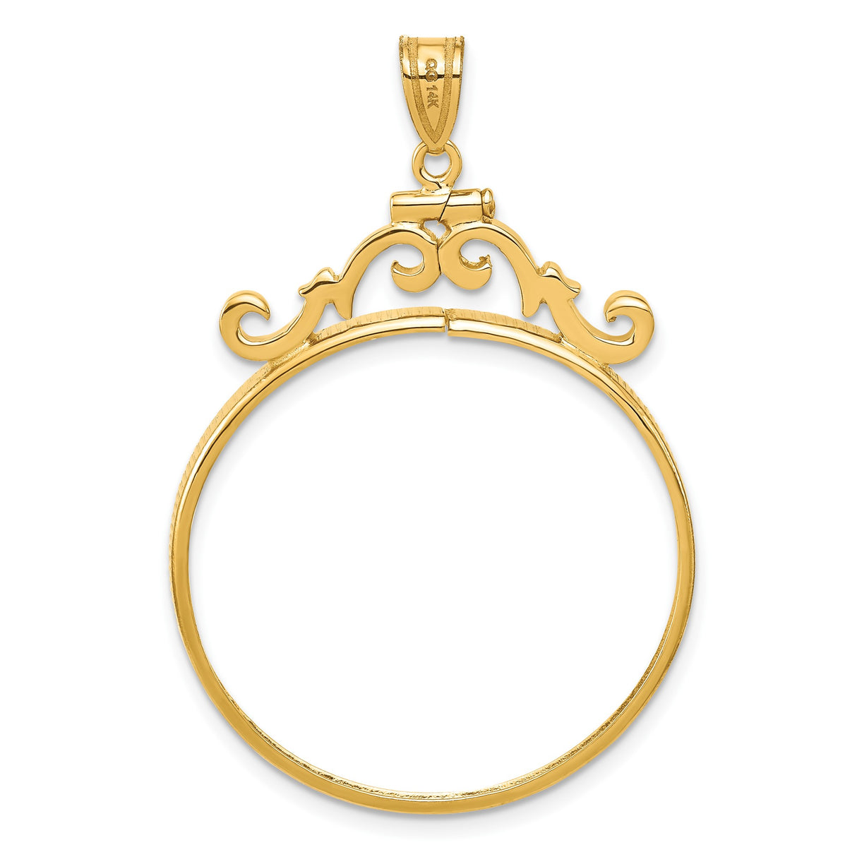 14k Yellow Gold coin bezel for Isle of Man 1/2 Crown Cat — additional image