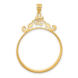 14k Yellow Gold coin bezel for Isle of Man 1 Crown Cat — additional image