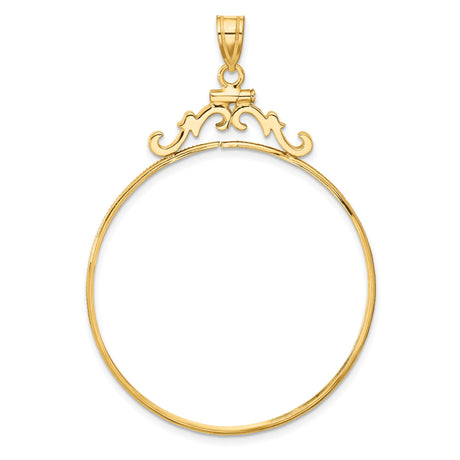 39.5 mm 14k Yellow Gold coin bezel pendant — additional image