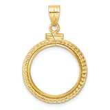 14k Yellow Gold coin bezel for Isle of Man Cat — additional image