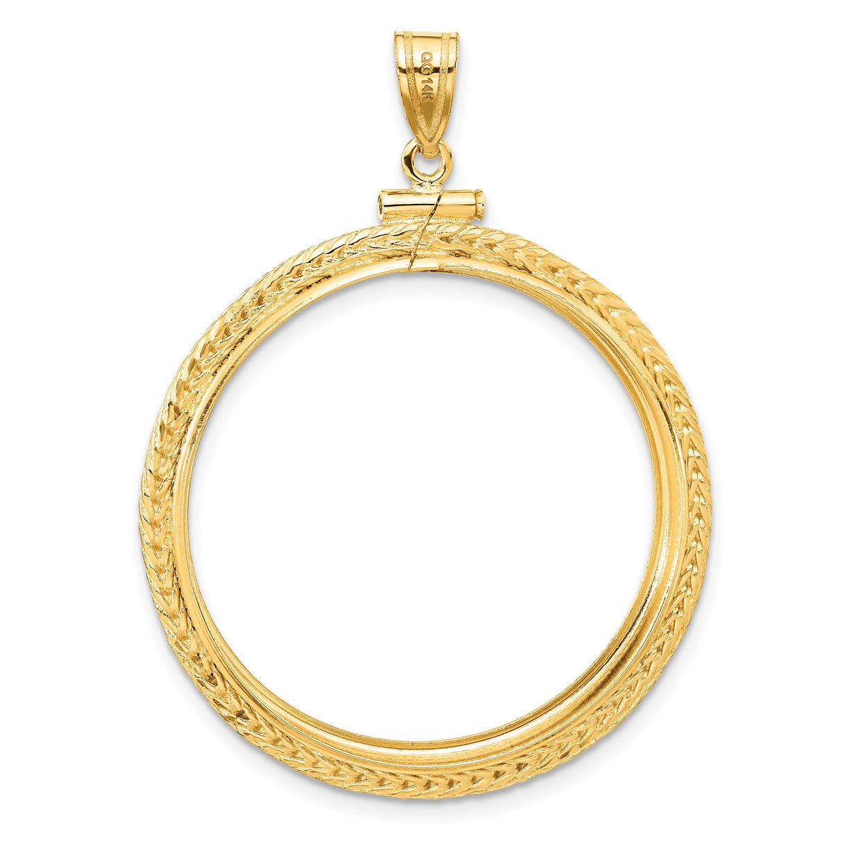 14k Yellow Gold coin bezel for Isle of Man 1/2 Crown Cat — additional image