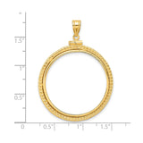Isle of Man 1/2 oz Gold Cat Coin Bezel Pendant Screw Top Foxtail Chain in 14k Yellow Gold