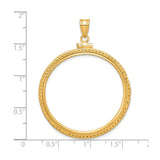 UK 1 oz Gold Britannia £100 Coin Series 3 Coin Bezel Pendant Screw Top Foxtail Chain in 14k Yellow Gold