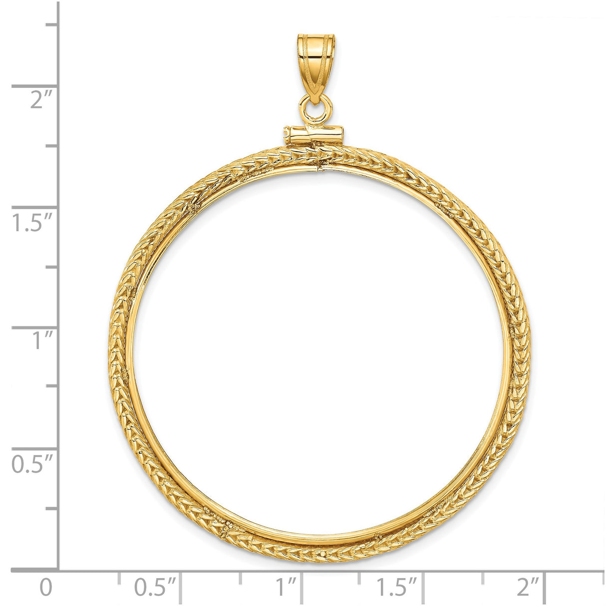 39.5 mm 14k Yellow Gold coin bezel pendant — additional image