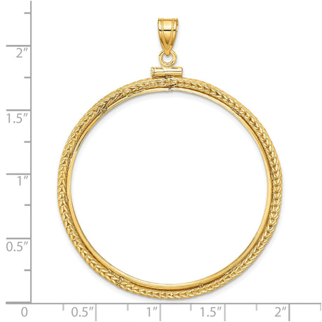 39.5 mm 14k Yellow Gold coin bezel pendant — additional image