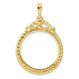 14k Yellow Gold coin bezel for US $25 American Eagle Platinum — additional image