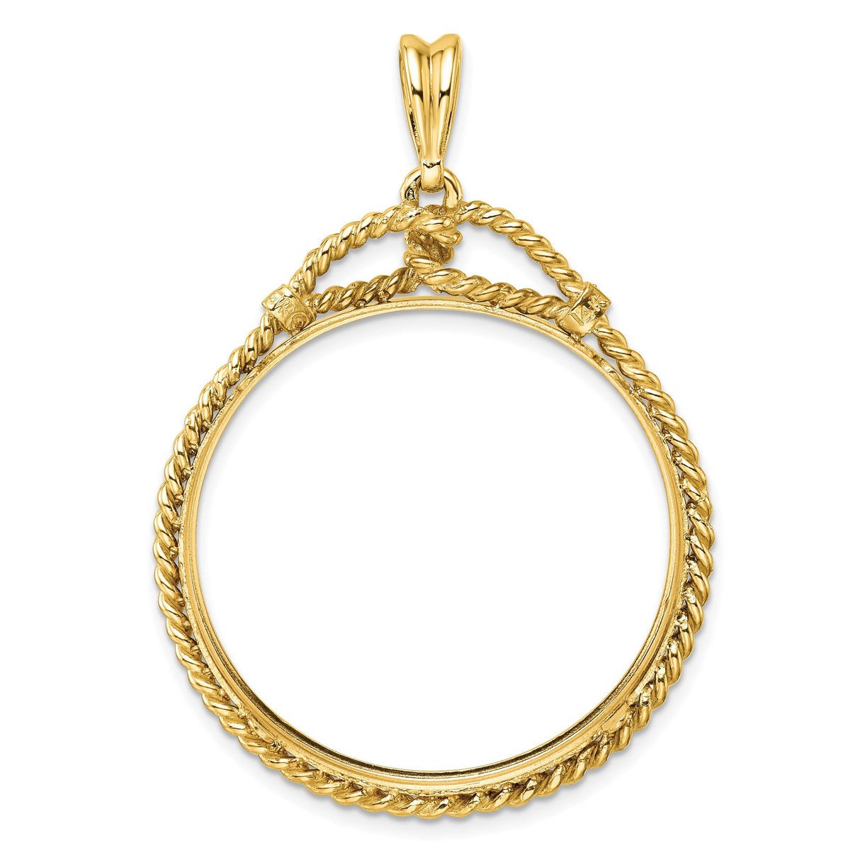 14k Yellow Gold coin bezel for Isle of Man 1 Crown Cat — additional image