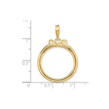 Australian 1/4 oz Gold Kangaroo $25 Coin Bezel Pendant Prong Set Circle Top in 14k Yellow Gold