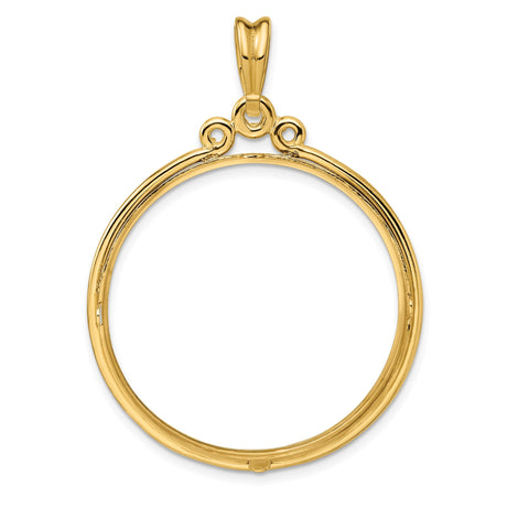 14k Yellow Gold coin bezel for Isle of Man 1 Crown Cat — additional image