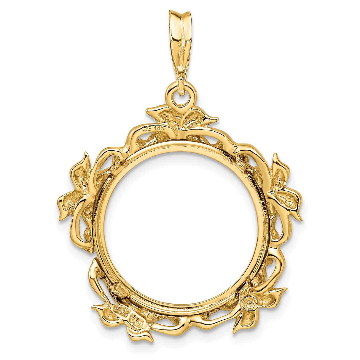 14k Yellow Gold coin bezel for Isle of Man Cat — additional image