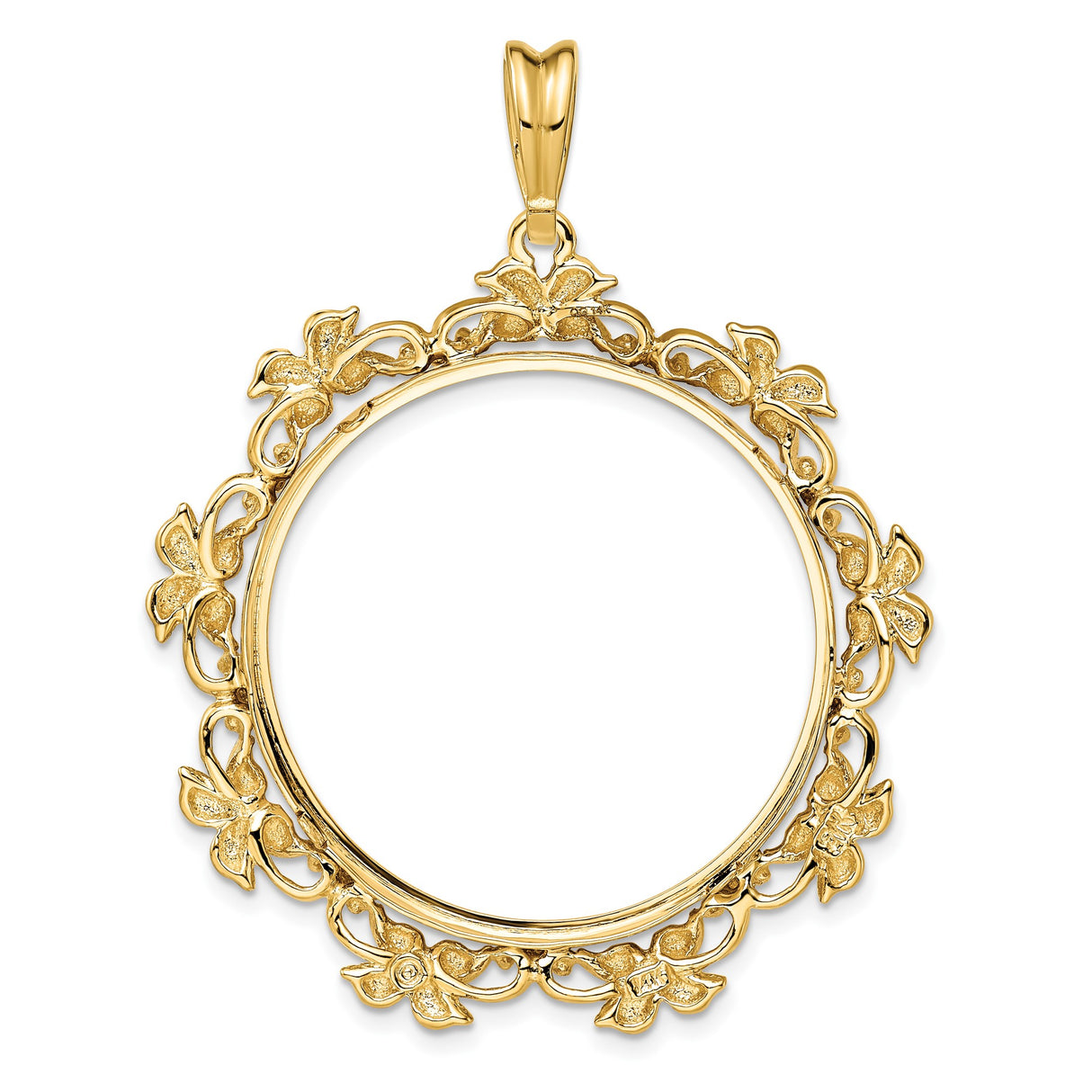 14k Yellow Gold coin bezel for Isle of Man 1/2 Crown Cat — additional image