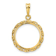 Australian 1/10 oz Gold Lunar $15 Coin Series 3 Coin Bezel Pendant Prong Set Diamond-Cut Twisted Ribbon in 14k Yellow Gold