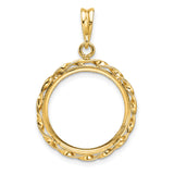 14k Yellow Gold coin bezel for Isle of Man Cat — additional image
